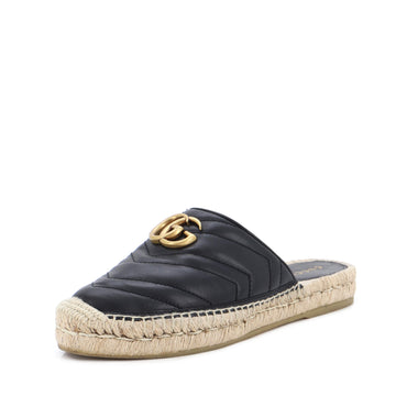 Gucci Women's GG Marmont Espadrilles Slide Sandals Matelasse Leather