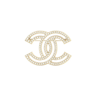 Chanel CC Brooch Metal with Crystals