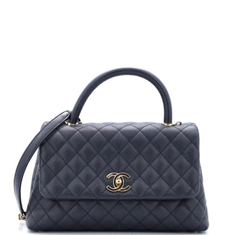 Chanel Coco Top Handle Bag Quilted Caviar Small