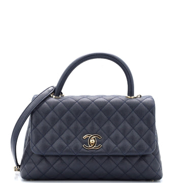 Chanel Coco Top Handle Bag Quilted Caviar Small