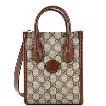 Gucci Interlocking G Patch Tote GG Coated Canvas Mini