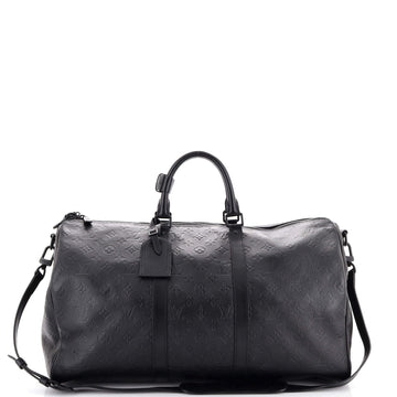 Louis Vuitton Keepall Bandouliere Bag Monogram Shadow Leather 50