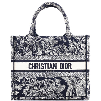 Christian Dior Book Tote Embroidered Canvas Small