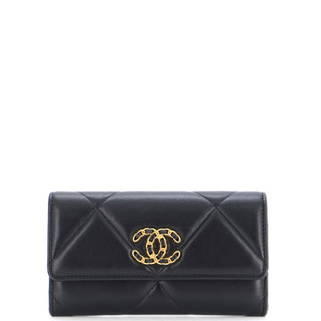 Chanel 19 Flap Wallet Quilted Lambskin Small