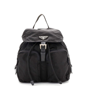 Prada Double Front Pocket Backpack Tessuto Small