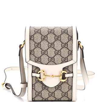 Gucci Horsebit 1955 Crossbody Bag GG Coated Canvas Mini