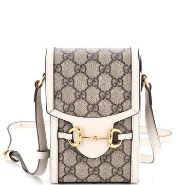 Gucci Horsebit 1955 Crossbody Bag GG Coated Canvas Mini