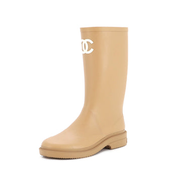 Chanel Caoutchouk CC High Rain Boots Rubber