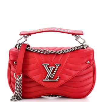 Louis Vuitton New Wave Chain Bag Quilted Leather MM Red 23205110