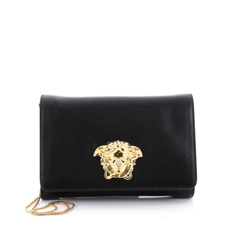 Versace Medusa Chain Clutch Leather Small Black 2320701