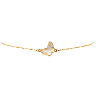 Van Cleef & Arpels Sweet Alhambra Butterfly Bracelet 18K Yellow Gold and Mother of Pearl