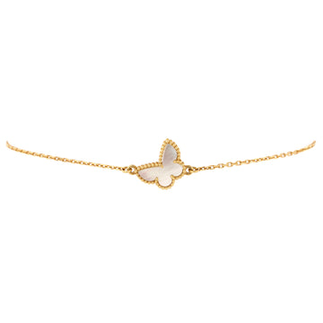 Van Cleef & Arpels Sweet Alhambra Butterfly Bracelet 18K Yellow Gold and Mother of Pearl