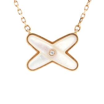 Chaumet Jeux de Liens Pendant Necklace 18K Rose Gold with Mother of Pearl and Diamond