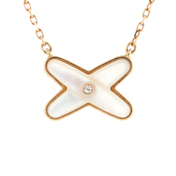 Chaumet Jeux de Liens Pendant Necklace 18K Rose Gold with Mother of Pearl and Diamond