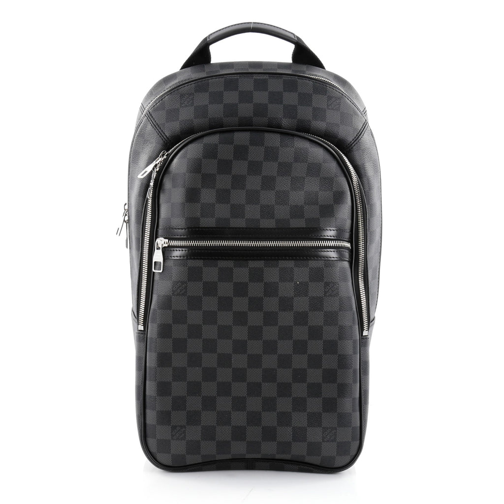 LOUIS VUITTON Michael Damier Graphite Canvas Backpack Bag Black R12123