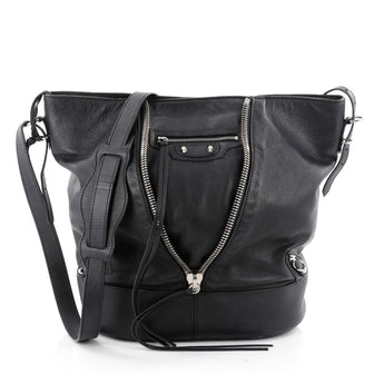 Balenciaga Papier Drop Bucket Bag Leather Black 2321302