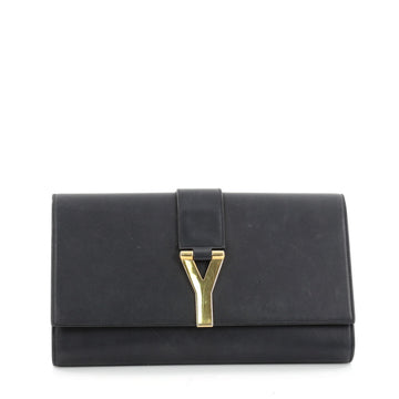 Saint Laurent Chyc Clutch Leather Blue 2321501