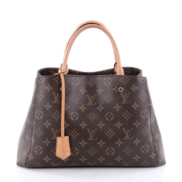 Louis Vuitton Montaigne Handbag Monogram Canvas MM Brown 2321701