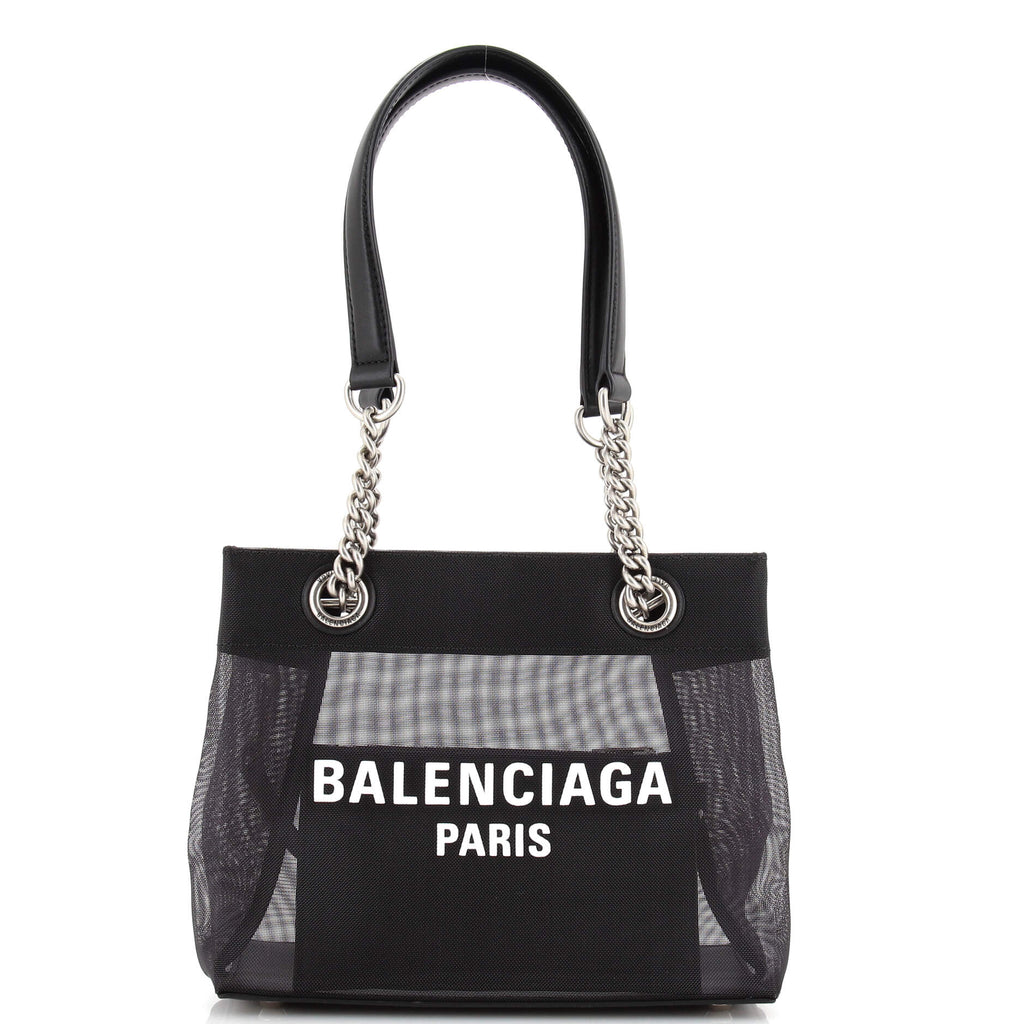 Balenciaga Duty Free Tote Mesh with Leather Small 232172