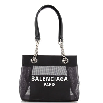 Balenciaga Duty Free Tote Mesh with Leather Small