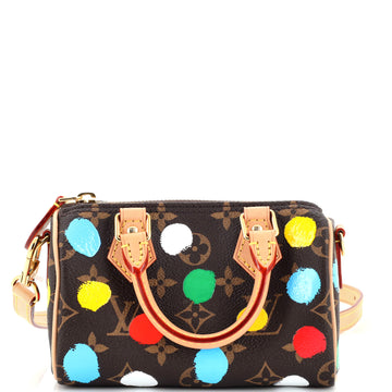 Louis Vuitton Speedy Bandouliere NM Bag Yayoi Kusama Painted Dots Monogram Canvas Nano
