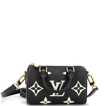 Louis Vuitton Speedy Bandouliere NM Bag Bicolor Monogram Empreinte Giant Nano