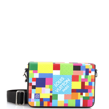 Louis Vuitton Studio Messenger Bag Limited Edition Multicolor Damier Graphite 3D