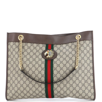 Gucci Rajah Chain Tote GG Coated Canvas Large