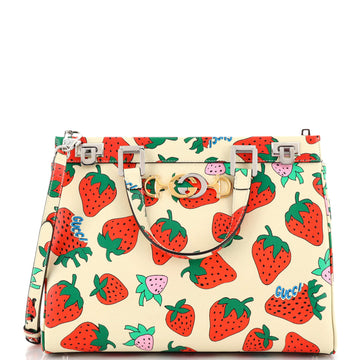 Gucci Zumi Top Handle Bag Printed Leather Medium