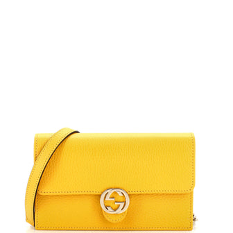 Gucci Interlocking Wallet on Chain Leather