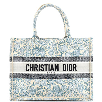 Christian Dior Book Tote Embroidered Canvas Medium