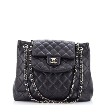 Chanel Classic Flap Shopping Tote Quilted Caviar Medium