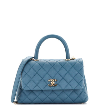 Chanel Coco Top Handle Bag Quilted Caviar Mini