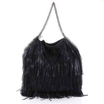 Stella McCartney Falabella Fringe Tote Faux Suede Large Blue 2322405