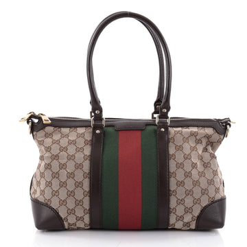 Gucci Vintage Web Convertible Tote GG Canvas Medium Brown 2322702