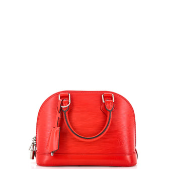 Louis Vuitton Alma Small Model Handbag in Red EPI Leather
