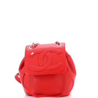 Chanel CC Mania Backpack Lambskin Red 2322741
