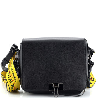 Off White Binder Clip Flap Bag Leather Small