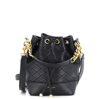 Saint Laurent Emmanuelle Bucket Bag Quilted Leather Small
