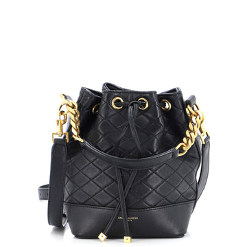 Saint Laurent Emmanuelle Bucket Bag Quilted Leather Small