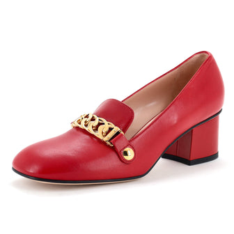 Gucci Women's Sylvie Chain Link Loafers Leather