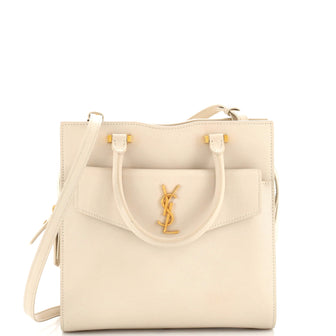 Saint Laurent Uptown Tote Leather Small Neutral 2323051