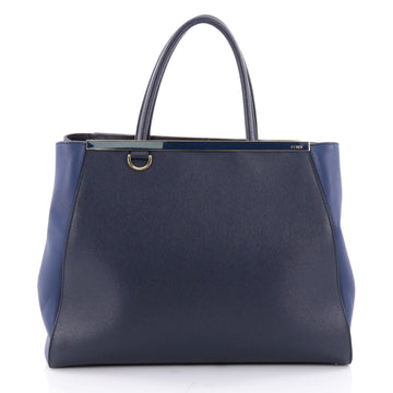 Fendi 2Jours Handbag Leather Medium Blue 2323401