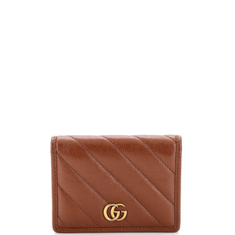 Gucci GG Marmont Card Case Wallet Matelasse Leather