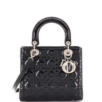 Christian Dior Lady Dior Bag Cannage Quilt Patent Medium