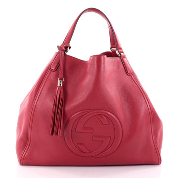 Gucci Soho Shoulder Bag Leather Large Red 2323903