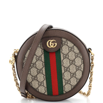Gucci Ophidia Round Shoulder Bag GG Coated Canvas Mini