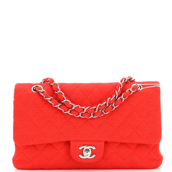 Chanel Classic Double Flap Bag Quilted Jersey Medium