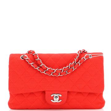 Chanel Classic Double Flap Bag Quilted Jersey Medium