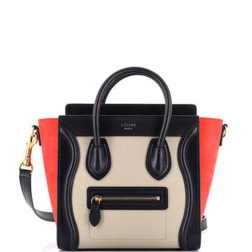 Celine Tricolor Luggage Bag Leather Nano